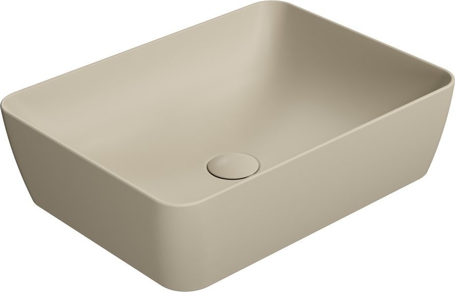 Раковина накладная GSI NUBES 903708 500 мм х 380 мм, без отверстия под смеситель, цвет Creta Matte