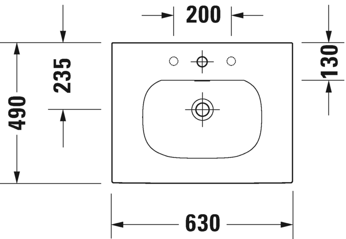 Раковина подвесная Duravit Viu 2344630000 63х49см