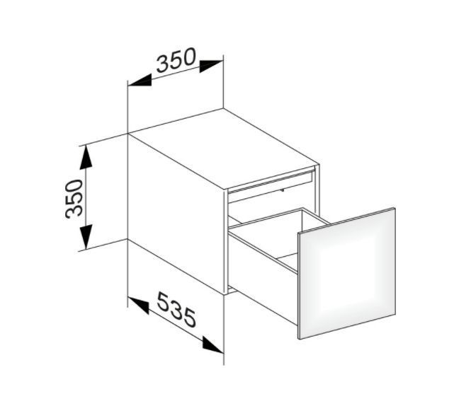 Тумба боковая подвесная KEUCO EDITION 11 31320 370000с одним выдвижным фронтом, корпус/фасад структурный лак, трюфель