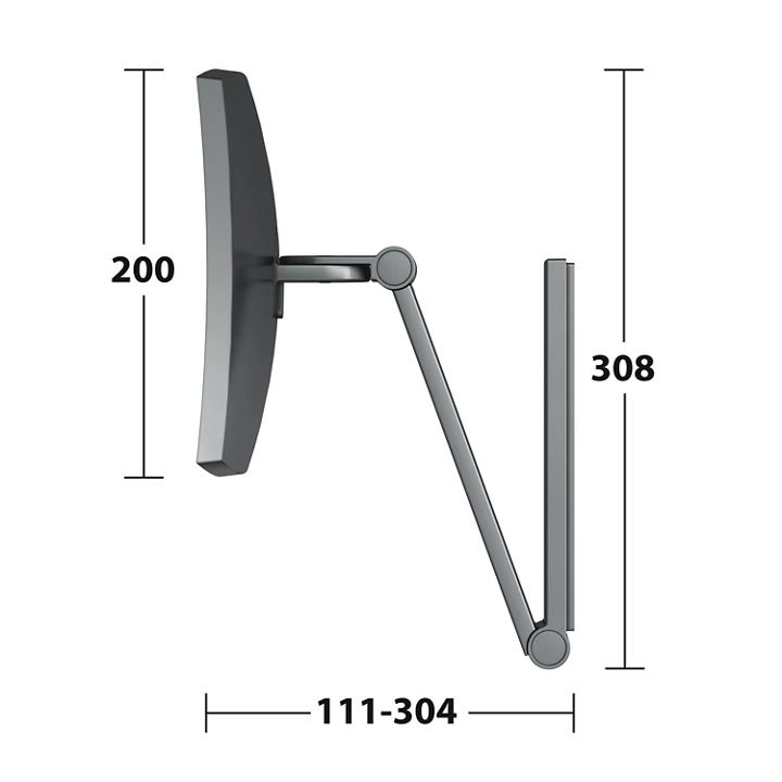 Косметическое зеркало без подсветки KEUCO ilook move 17613 130000 Чёрный шлифованный хром