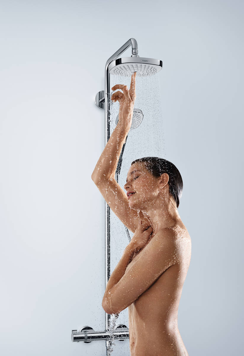 Душевая система Hansgrohe Croma Select E 180 2jet Showerpipe EcoSmart 27257400 белый/хром