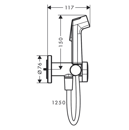 Гигиенический комплект HANSGROHE Bidette S 1 jet 29232990 со шлангом и держателем, цвет Полированное золото