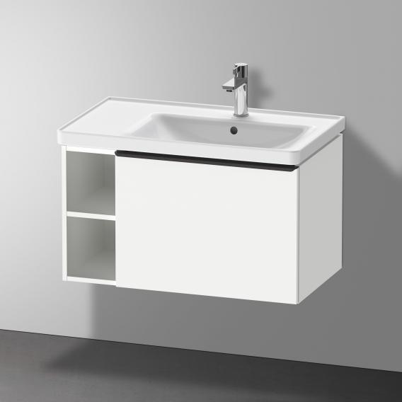 Тумба подвесная под раковину DURAVIT D-Neo DE425701818 784 мм х 452 мм, с выдвижным ящиком и открытой боковой полкой, белый матовый