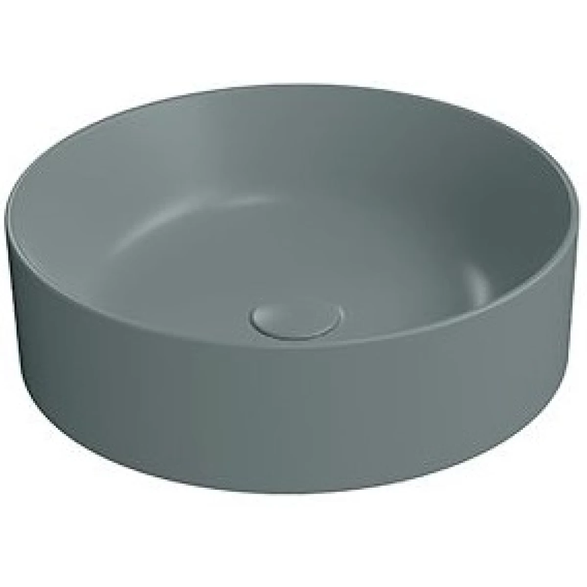 Раковина накладная круглая GSI KUBE X 942704 450 мм х 450 мм, без отверстия под смеситель, без перелива, цвет Agave Matte