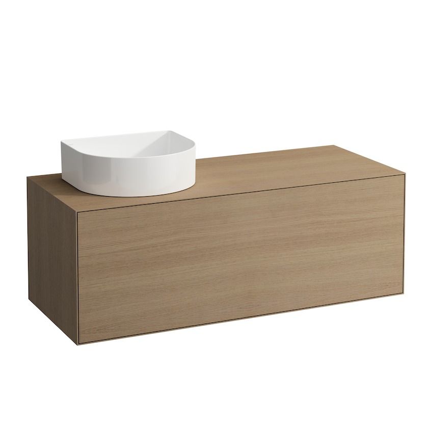Тумба подвесная под раковину Laufen Boutique 4.0905.1.150.250.1 120 см, 1 ящик с отверстием слева, светлый дуб