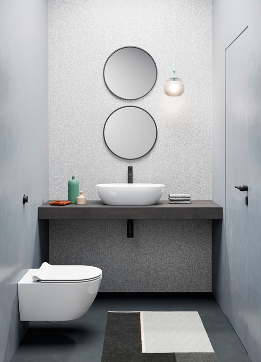 Унитаз подвесной безободковый GSI PURA 8815FR211 550 мм х 360 мм, с Swirlflush, с креплением, белый глянцевый