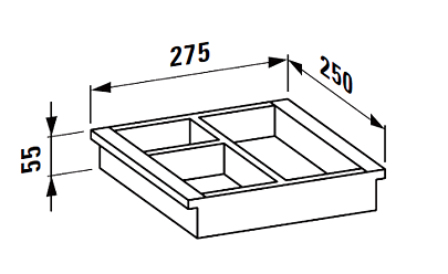 Органайзер  внутренний большой  для мебели  Laufen  Boutique  4.0920.1.150.250.1, 275x250x55мм  массив дерева, светлый дуб
