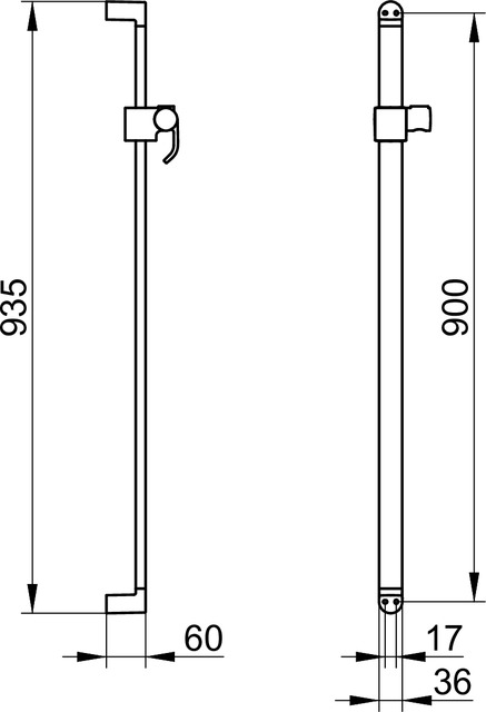 Штанга для душа 900 мм KEUCO ELEGANCE NEW 51685 010900 Хром