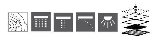 Многофункциональный верхний настенный душ CARIMALI YES 26870/S-CR 510 мм х 220 мм, с хромотерапией, хром