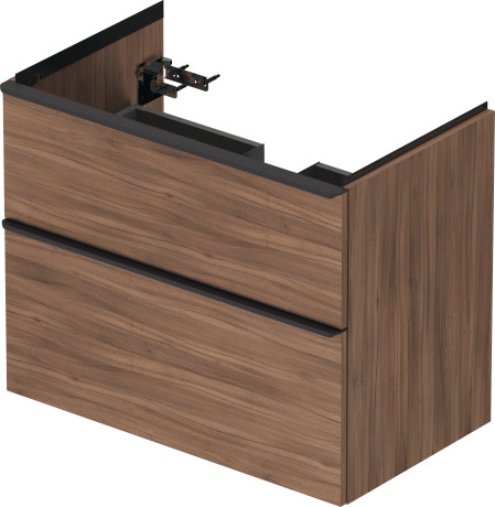 Тумба подвесная под раковину DURAVIT D-Neo DE435507979 784 мм х 452 мм, с выдвижным ящиком и выдвижным отделением, орех натуральный