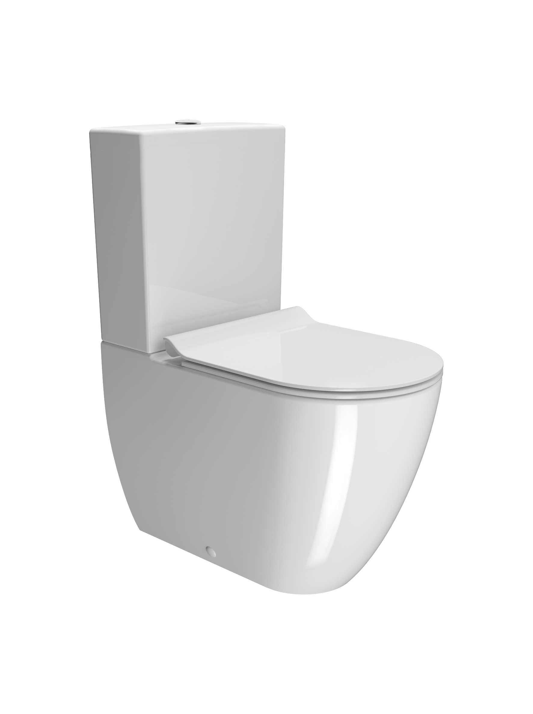 Унитаз напольный GSI PURA 880611 630х360 мм, Swirlflush, со сливом в стену, для крепежа FVB, цвет Белый глянцевый