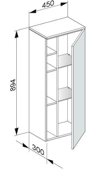 Средний шкаф Keuco Edition 400  31725 370002 корпус/фасад структурный лак трюфель