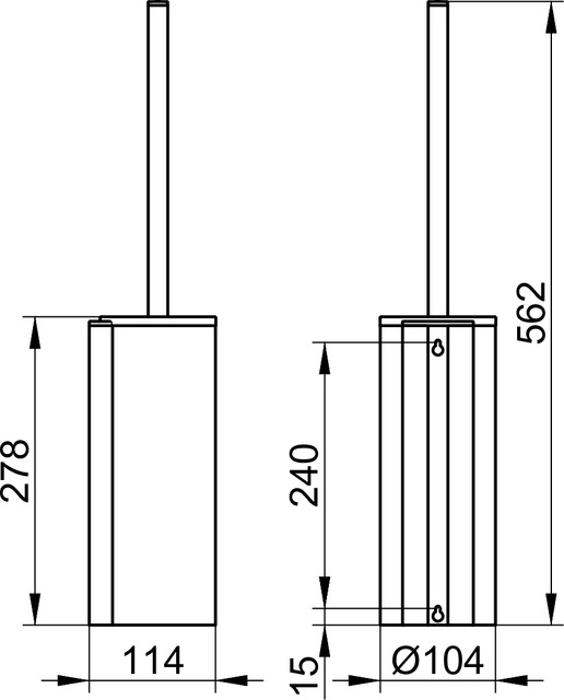 Ершик для туалета с пластиковой колбой KEUCO PLAN CARE 34964 170100 алюминий серебристый анодированный