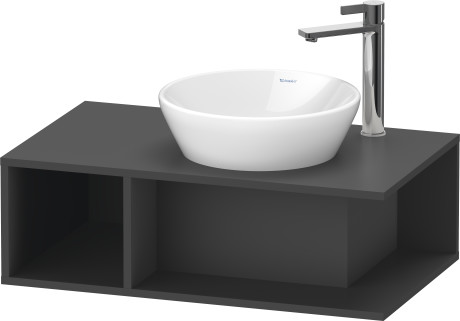 Тумба подвесная под раковину DURAVIT D-Neo DE493804949 800 мм х 480 мм, с консолью, с открытой полкой слева, графит матовый