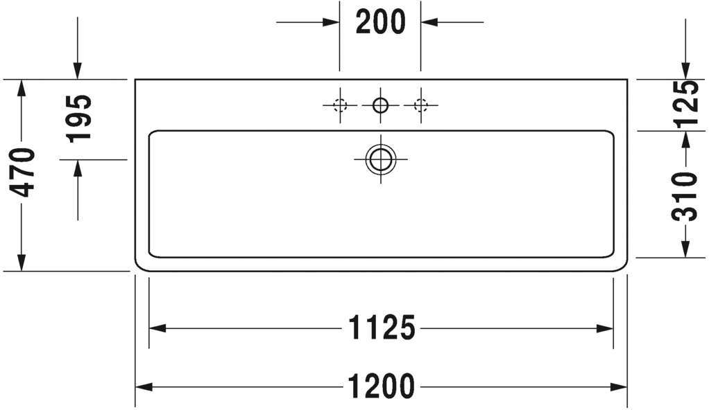 Раковина подвесная Duravit Vero 0454120000 120х47см