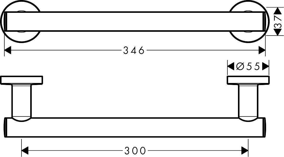 Поручень HANSGROHE LOGIS UNIVERSAL 41713000 345 мм, цвет Хром