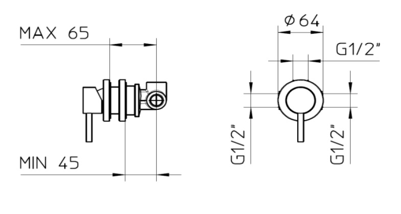 Смеситель механический Bossini OkiZ10201473BOS001 черный матовый