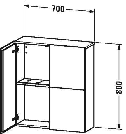 Шкаф подвесной Duravit L-Cube LC11674343 базальт матовый