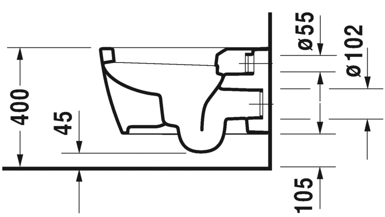 Подвесной унитаз Duravit ME By Starck 2528090000 57 см белый