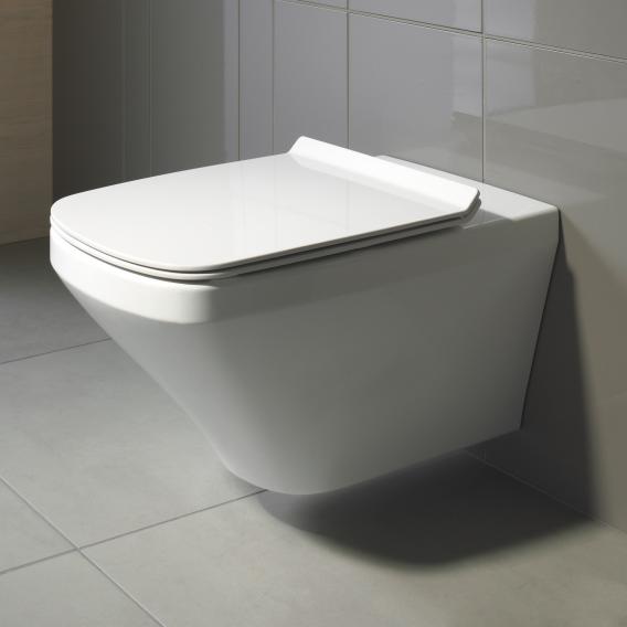 Унитаз подвесной с сиденьем Duravit DuraStyle Rimless 45710900A1 с вертикальным смывом, без смывного края, белый 