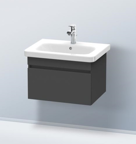 Тумба подвесная под раковину Duravit DuraStyle DS638004949 с одним выдвижным ящиком, графит матовый