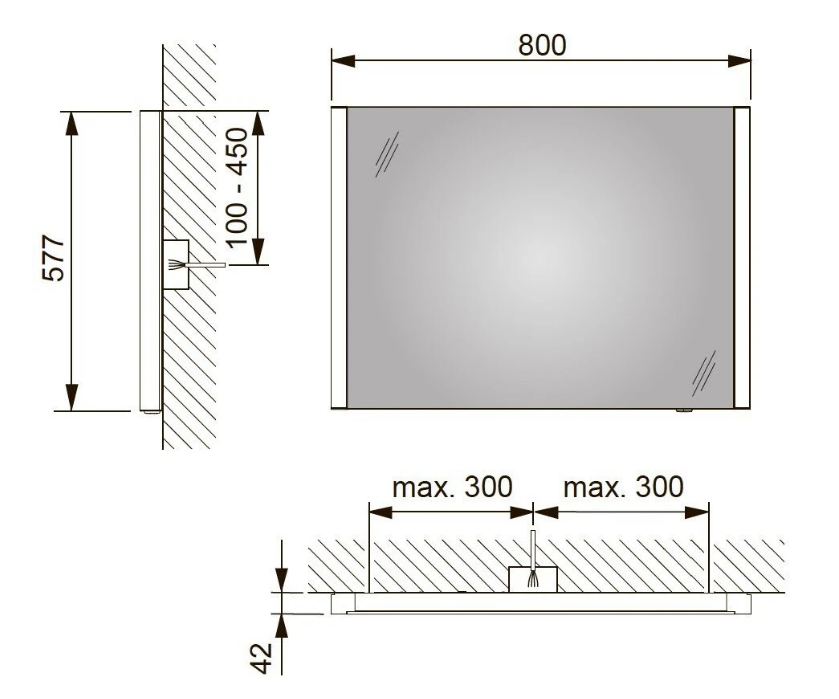 Зеркало для ванны Keuco Royal Reflex 14296002500 серебристое 