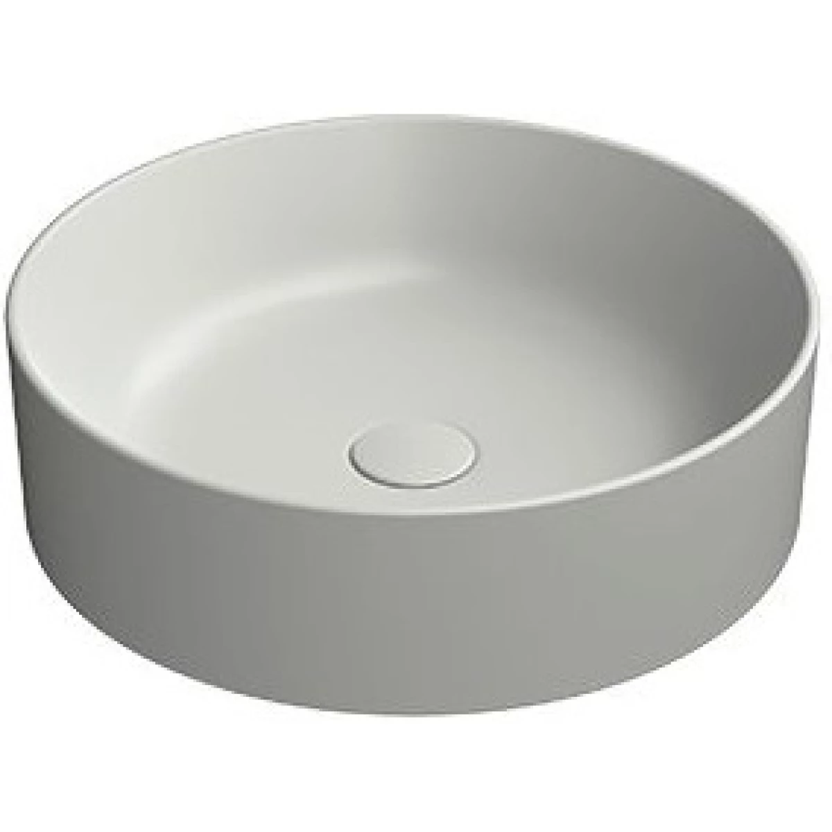 Раковина накладная круглая GSI KUBE X 942717 450 мм х 450 мм, без отверстия под смеситель, без перелива, цвет Cenere Matte