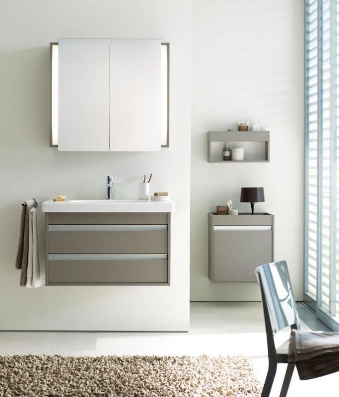 Тумба подвесная под раковину Duravit Ketho KT665604949 с двумя выдвижными ящиками, графит матовый