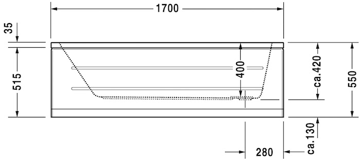 Акриловая встраиваемая ванна Duravit D-Code 700100000000000 1700 х 750