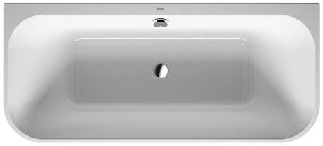Акриловая ванна Duravit Happy D2 Plus 700451800000000 1800 х 800 c двумя наклонами для спины, с интегрированной акриловой панелью и ножками, пристенная, белая/графит супер матовый