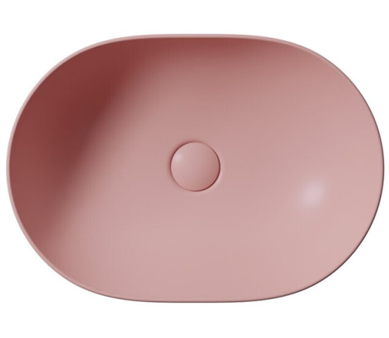 Раковина-чаша накладная овальная GSI PURA 886024 500 мм х 350 мм, без отверстия под смеситель, цвет матовый Blush