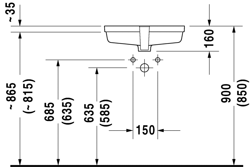 Раковина встраиваемая снизу  Duravit Vero 0330480022 52х35 см 