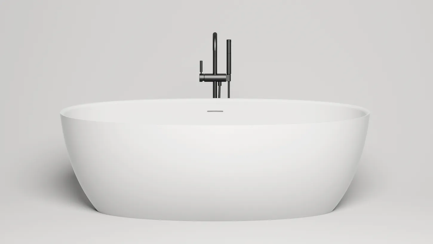 Отдельностоящая ванна с овальной чашей SALINI ALDA 101912G 1700х800х595 мм, S-Sense, донный клапан, сифон, интегрированный слив-перелив, цвет Белый глянцевый