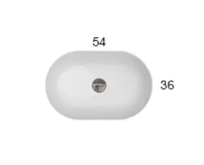 Раковина - чаша накладная GLOBO T-EDGE B6O54BI 540 мм х 360 мм, без отверстия под смеситель, без перелива, белая глянцевая