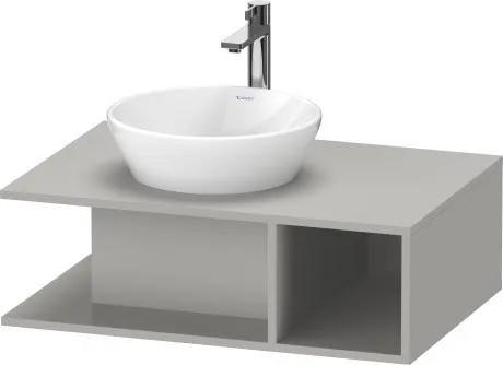 Тумба подвесная под раковину DURAVIT D-Neo DE492800707 800 мм х 550 мм, с консолью, с открытой полкой справа, бетонно-серый матовый