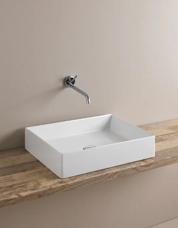 Раковина накладная ARTCERAM SCALINO SCL002 17 00 550 мм х 380 мм, без отверстия под смеситель, без перелива, чёрный матовый