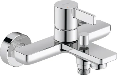 Cмеситель однорычажный для ванны DURAVIT D-Neo DE5230000010 стандартного монтажа, с переключателем и клапаном обратного тока, хром