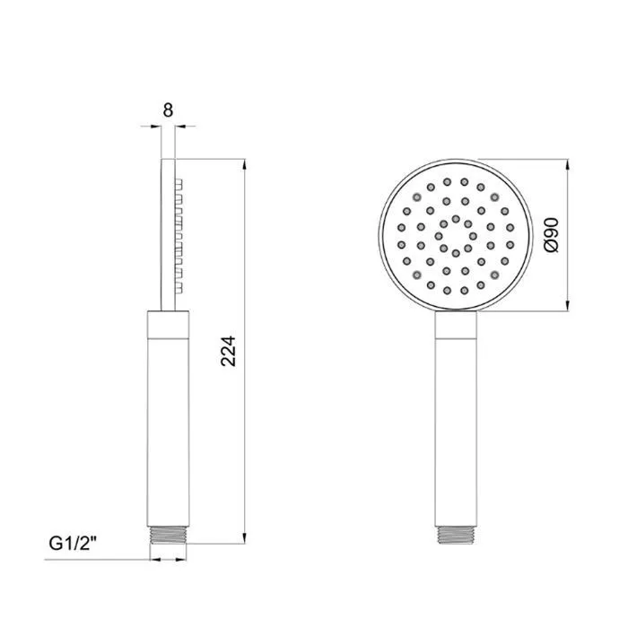 Ручной душ ALMAR Posh and Shower E082108.NB 90 мм, цвет Никель брашированный