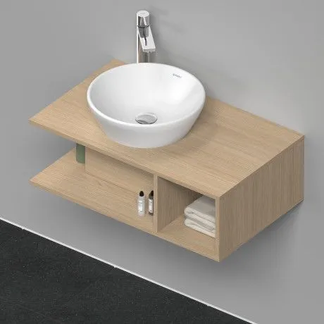 Тумба подвесная под раковину DURAVIT D-Neo DE491803030 800 мм х 480 мм, с консолью, с открытой полкой справа, натуральный дуб