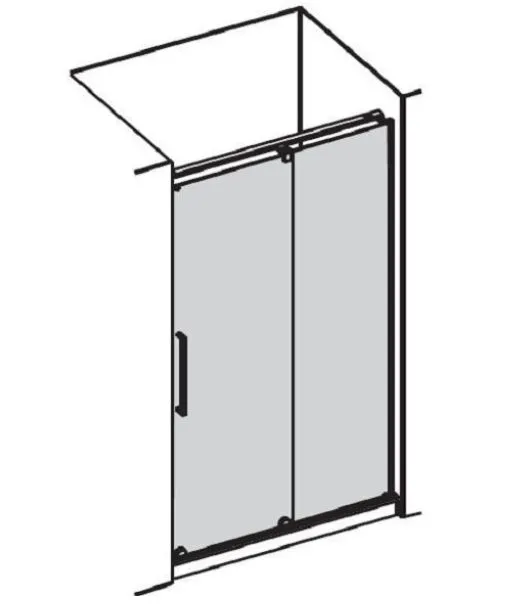 Дверь левая раздвижная для прямоугольной кабины Provex S-Lite 1079 SN 05 GL L (W1300) 1300 мм х 1950 мм, блестящий алюминий/стекло прозрачное