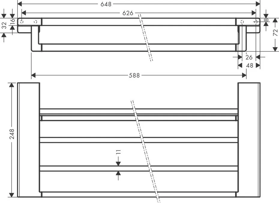 Полка для полотенец HANSGROHE AddStoris 41751340 Шлифованный чёрный хром