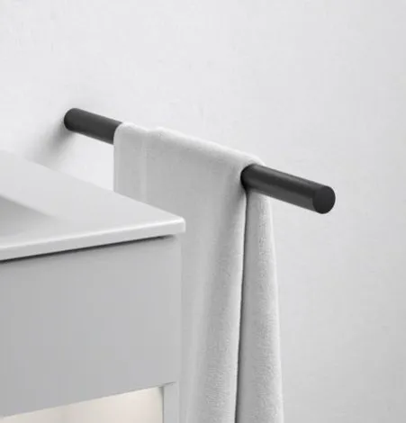 Полотенцедержатель одинарный неповоротный KEUCO COLLECTION REVA 12822 370000 340 мм, чёрный матовый