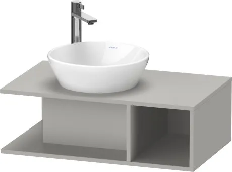 Тумба подвесная под раковину DURAVIT D-Neo DE491800707 800 мм х 480 мм, с консолью, с открытой полкой справа, бетонно-серый матовый