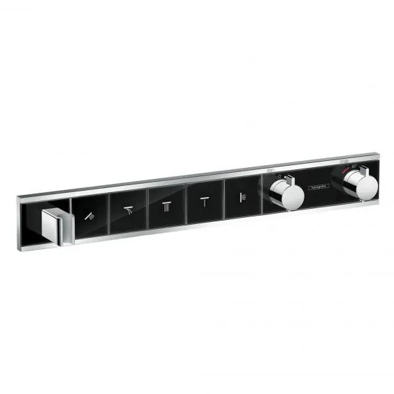 Термостат для душа HANSGROHE RainSelect 15358600 на 5 потребителей, Чёрный/Хром