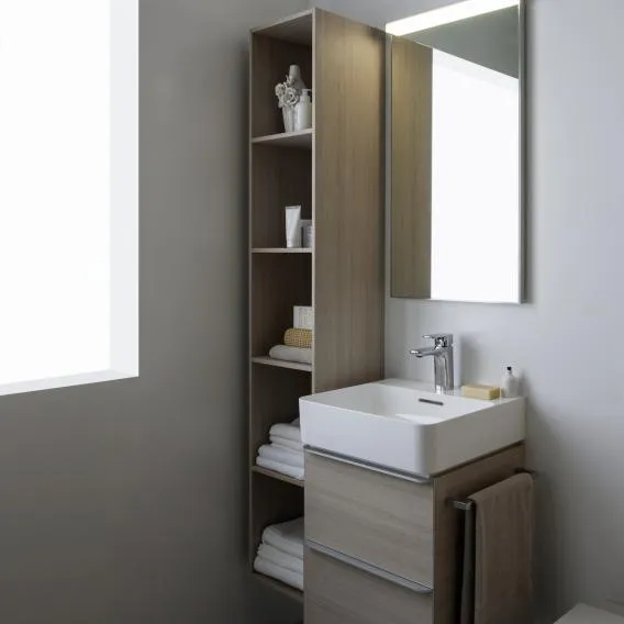 Высокий открытый шкаф-пенал  Laufen  Space   4.1090.0.160.100.1  170x30х29,5 см,  белый  матовый,  4 полки
