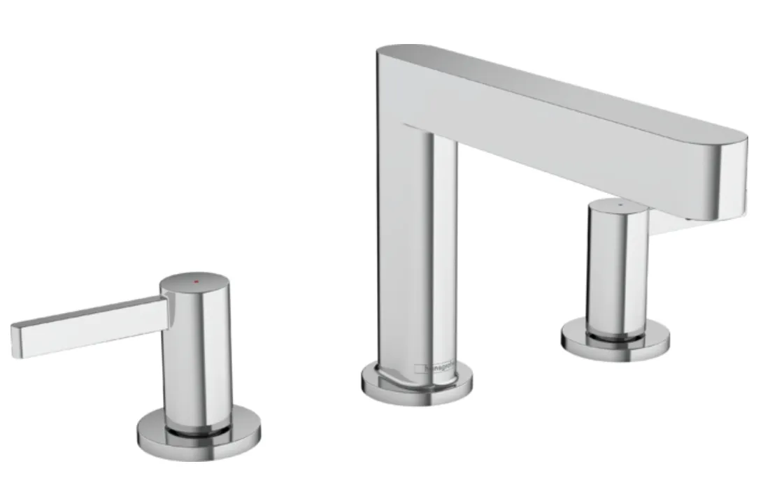 Смеситель для раковины на 3 отверстия Hansgrohe Finoris 76033000 110 мм, с клапаном push-open, цвет Хром