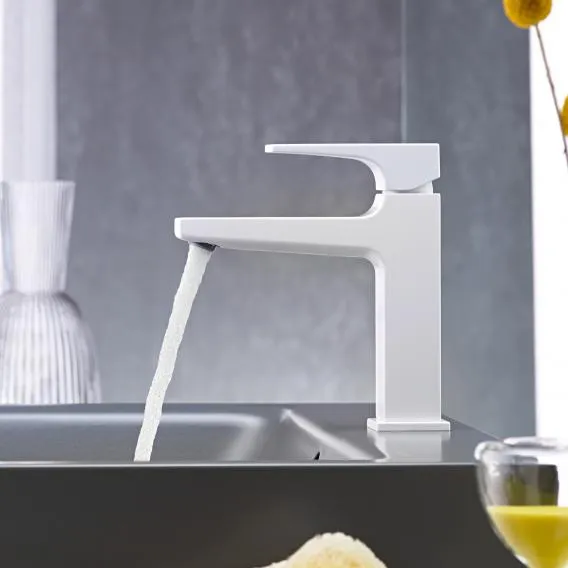 Смеситель для раковины Hansgrohe Metropol 32507700 со сливным донным клапаном Push-Open, белый матовый