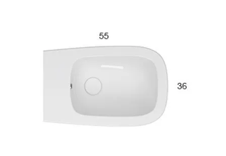 Биде подвесное GLOBO GENESIS GNS09BI 360 мм х 550 мм, с отверстием под смеситель, с креплением, белый глянцевый