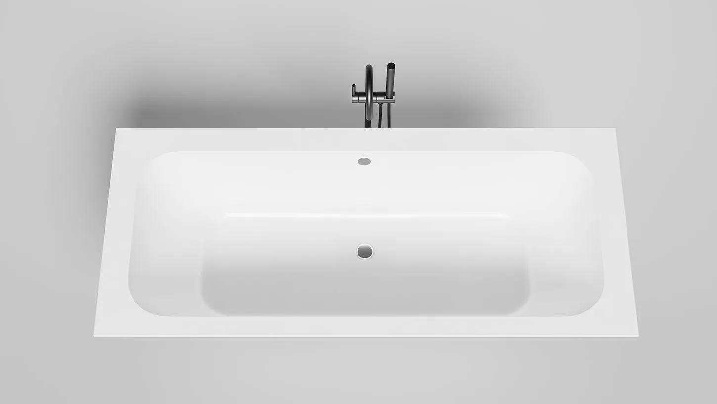 Встраиваемая прямоугольная ванна SALINI ORLANDA AXIS 103211M 805х1911х600 мм, с регулируемыми ножками, из S-Sense, цвет Белый матовый