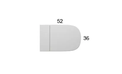 Унитаз напольный приставной укороченный GLOBO FORTY3 FO002BI 360 мм х 520 мм, c выпуском Vario, с креплением, белый глянцевый